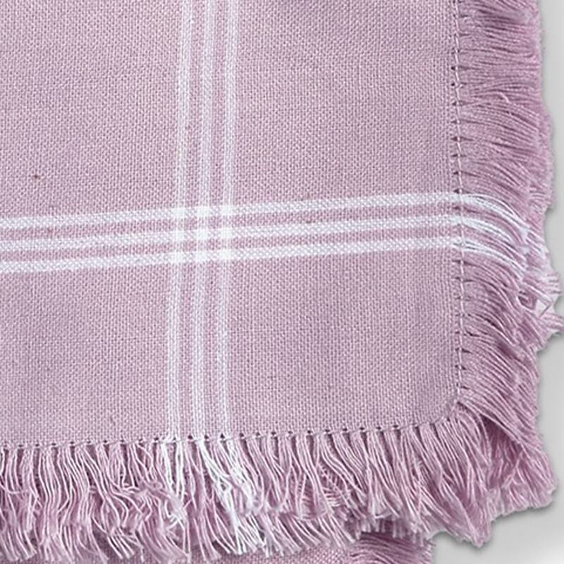 Solid Lilac with White Border Stripe Cotton Machine Washable Napkin Set of 4 Lilac - 20 x 20