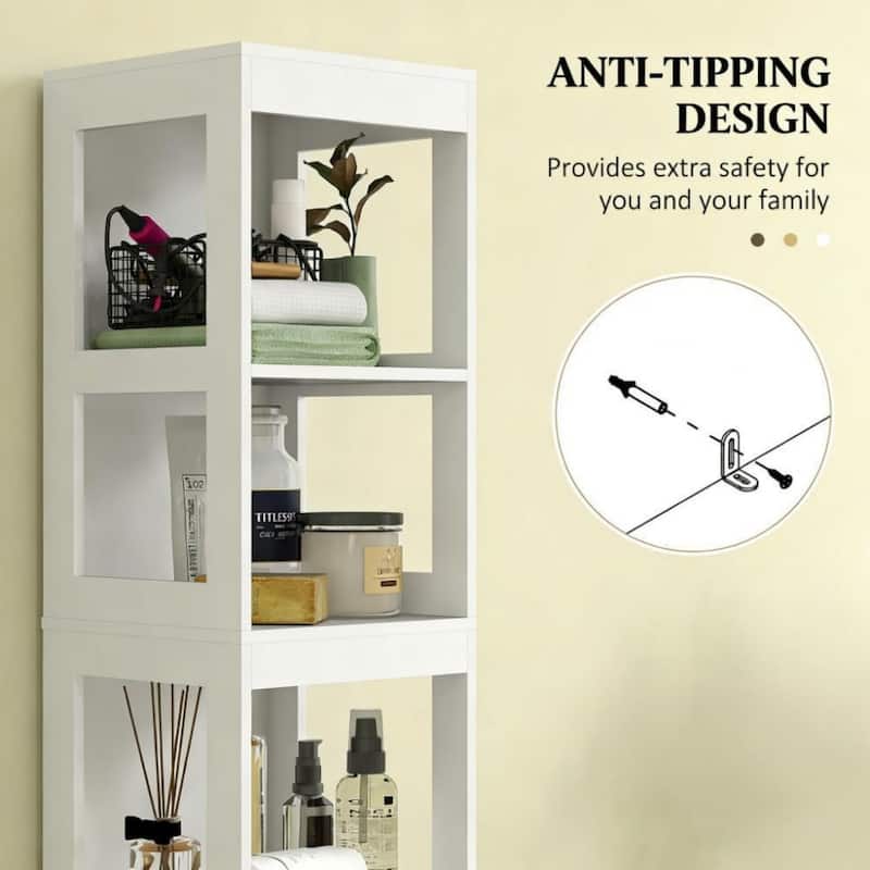 55.6" Tall Bathroom Narrow Floor Storage Cabinet