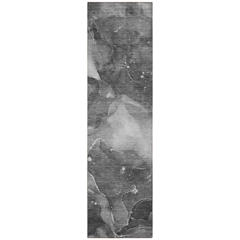 Machine Washable Indoor/ Outdoor Abstract Chantille Rug