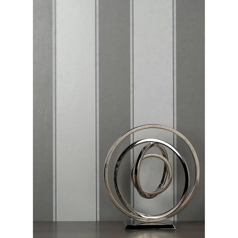 Brewster Rydia Grey Stripe Wallpaper