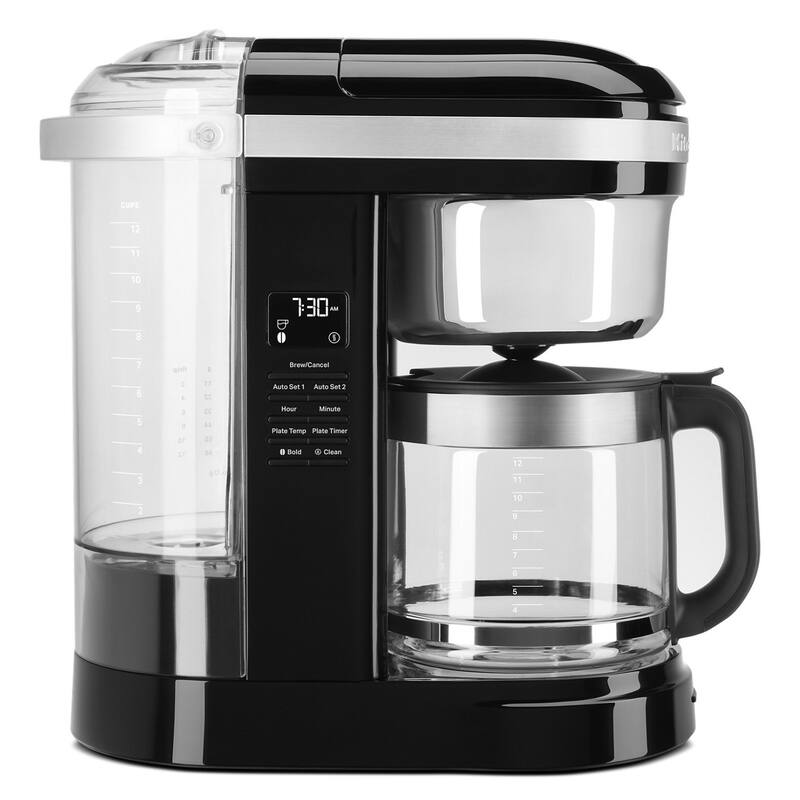 KitchenAid Refurbished 12 Cup Drip Coffee Maker with Spiral Showerhead and Programmable Warming Plate, RKCM1209OB