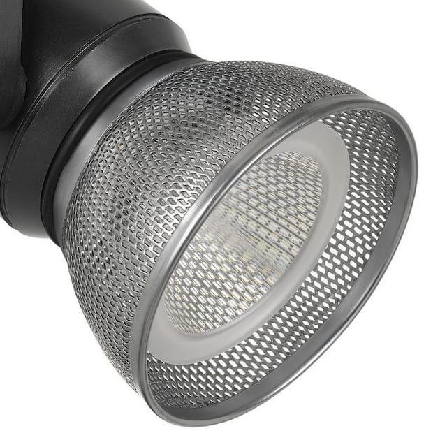 10W Integrated LED Metal Track Fixture with Mesh Head, Black and Silver