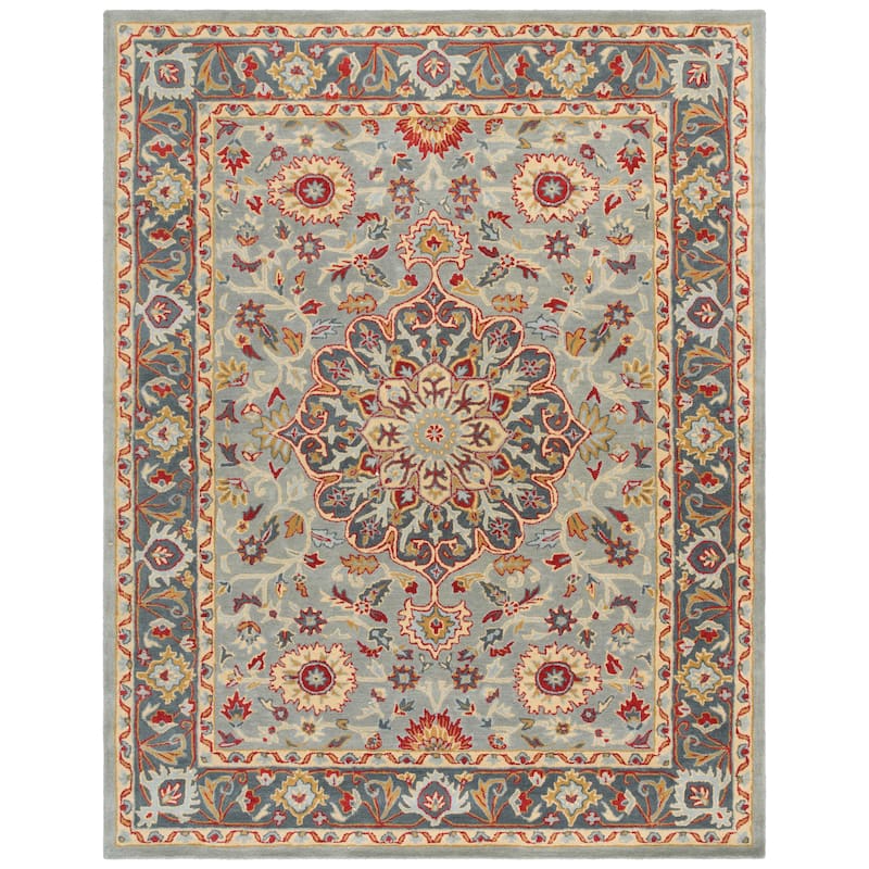 SAFAVIEH Handmade Heritage Leaf Stamp Traditional Wool Rug