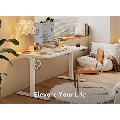 FEZIBO Electric Standing Desk, Height Adjustable Stand up Desk, Sit Stand Home Office Desk, Computer Desk