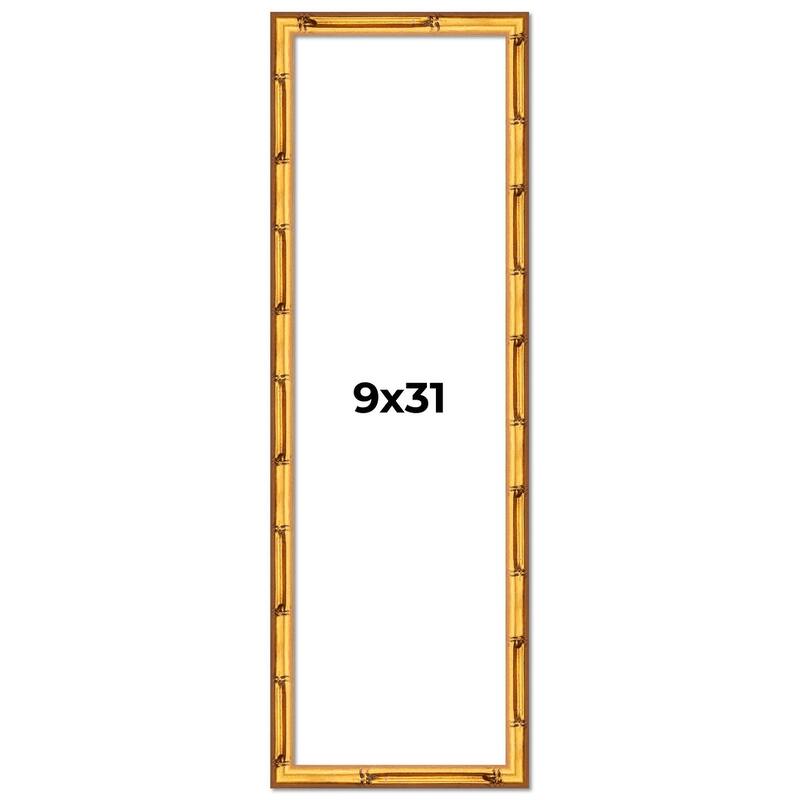 9x31 Frame Gold Bamboo Picture Frame Modern Photo Frame Includes UV Acrylic Shatter Guard Front Acid Free Foam Backing Board