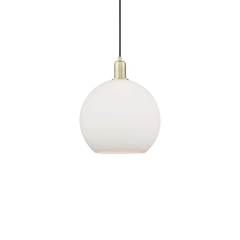 Innovations Lighting 716-1P-15-12 Athens Pendant Athens 12" Wide - Antique Brass / Matte White