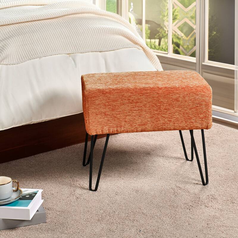 Jacquard Chenille Ottoman