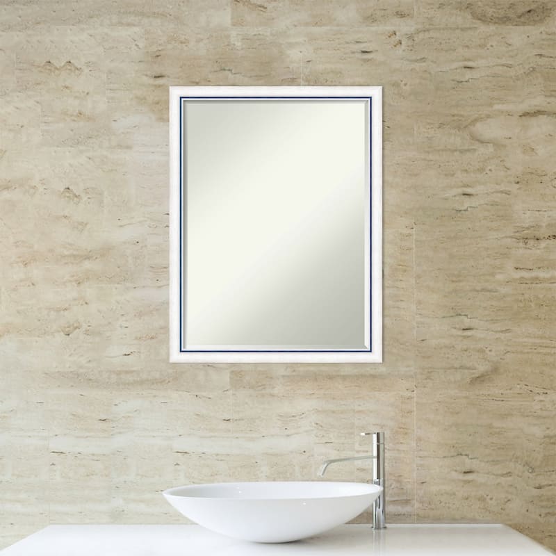 Morgan Half-Inch-Bevel Wood Framed Bathroom Vanity Wall Mirror - Glass Size 18x24