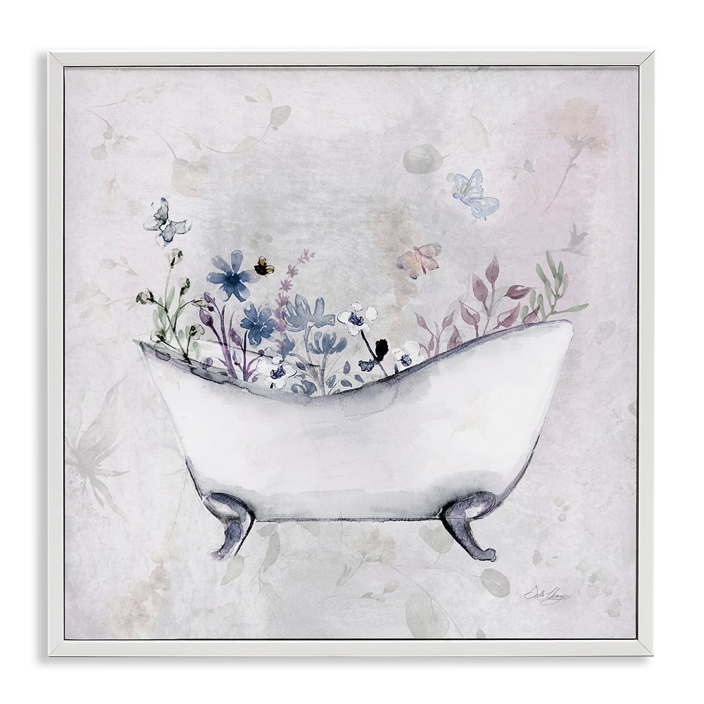 Stupell Delicate Bath with Botanics Framed Giclee Art Design By Stella Chang