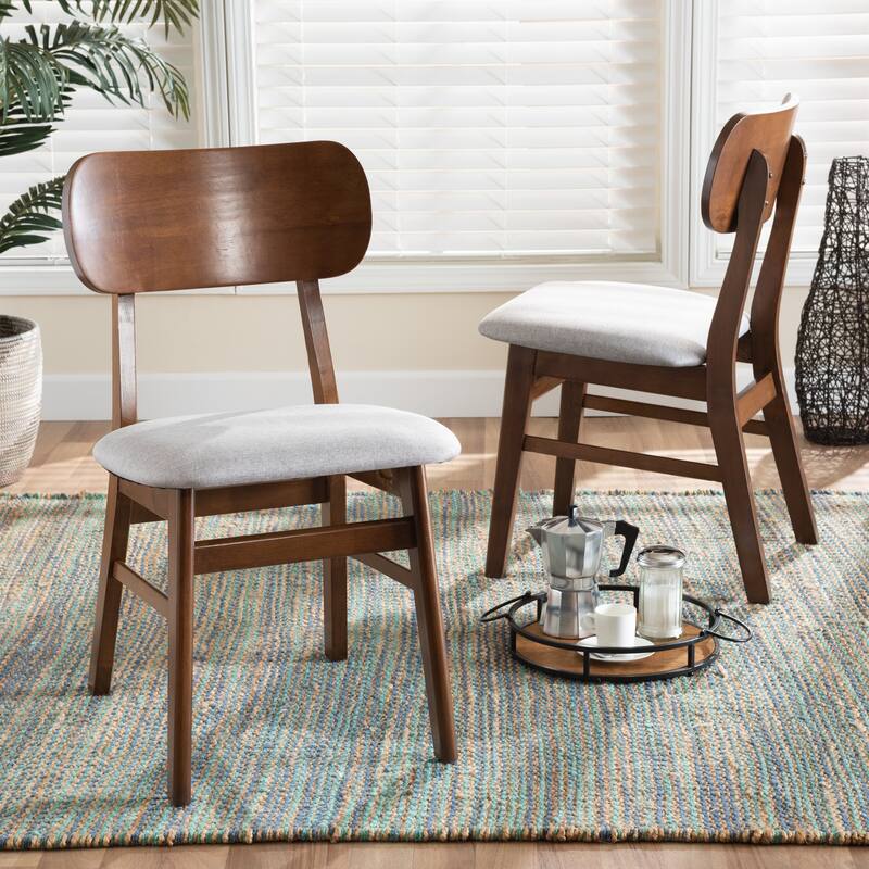 Euclid Mid-Century Modern 2-Piece Dining Chair Set