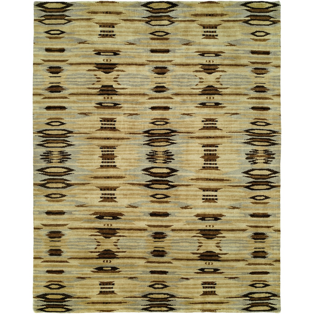 Modern Multi-Colored Hand-Knotted Wool Area Rug