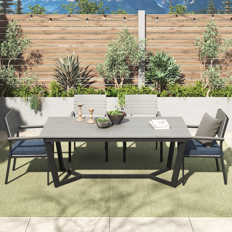 Corvus Orville 6-piece Aluminum Outdoor Dining Set with WPC Table Top