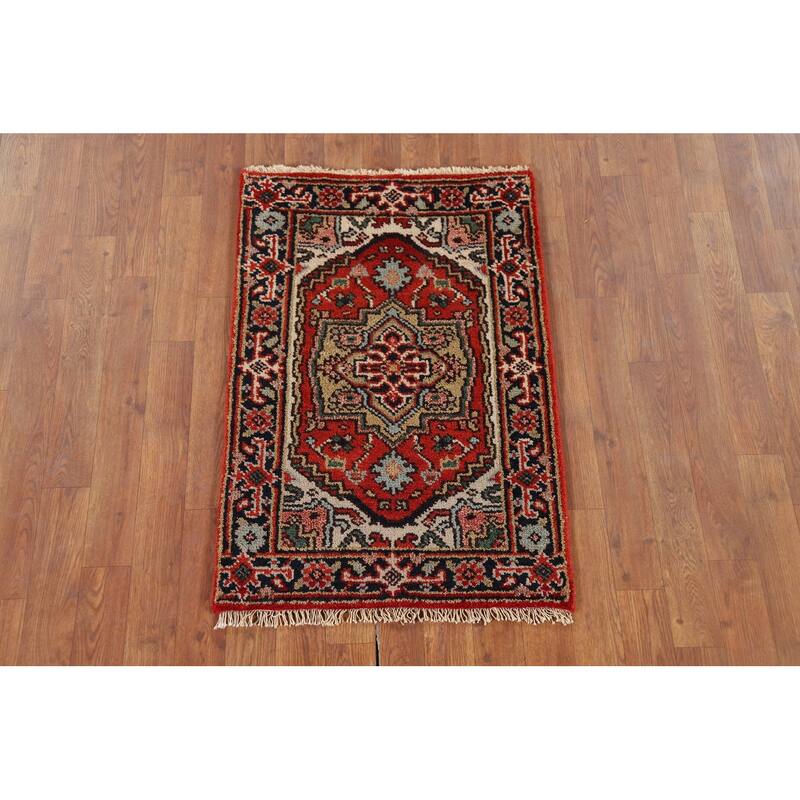 Heriz Serapi Indian Accent Rug Handmade Wool Carpet - 2'0" x 3'0"