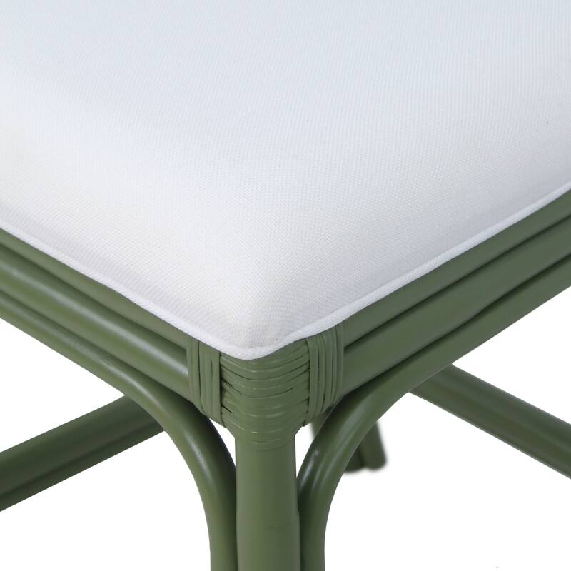 Natural Rattan Handmade Chippendale Single Cushioned Bar Stool by East at Main