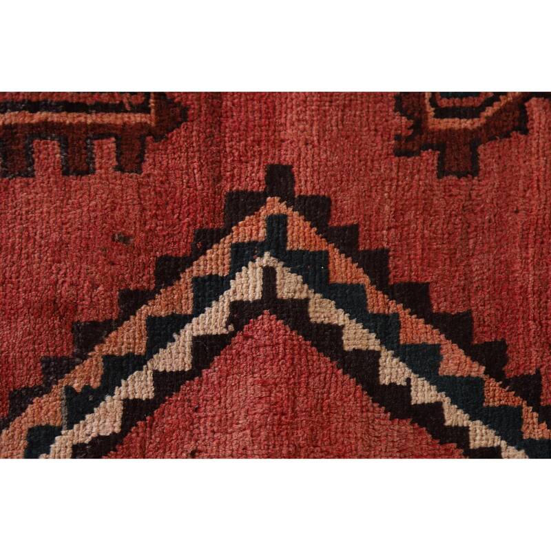 Hand Knotted Oriental 100% Wool Carpet Traditional Tribal Red Lori Area Rug - 11' 11'' X 5' 5''