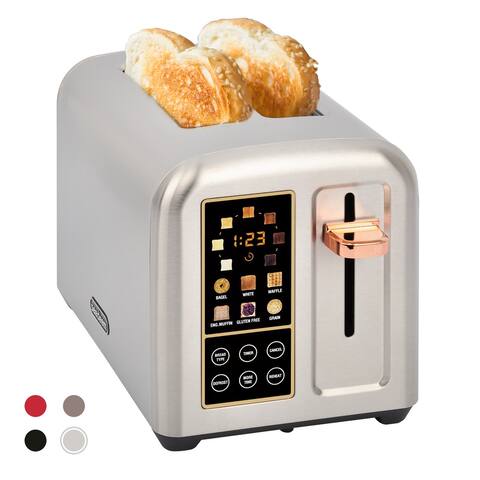 SEEDEEM Toaster 2 Slice,Stainless Steel Toaster with Touch LCD Display