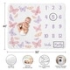 preview thumbnail 4 of 4, Sweet Jojo Designs Pink/Purple Shabby Chic Butterfly Girl Baby Monthly Milestone Blanket - Colorful Butterflies Lilac Watercolor