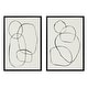 preview thumbnail 34 of 40, Kate and Laurel Sylvie Modern Circles Framed Canvas Set by Teju Reval 2 Piece 23x33 Black