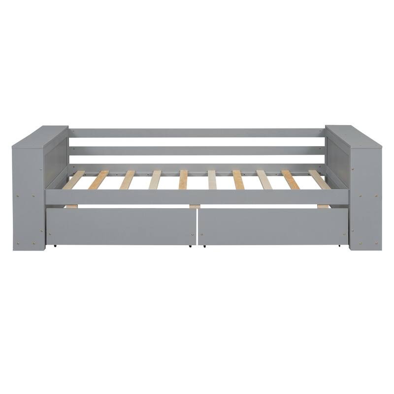 Twin Size Daybed with Shelves and Drawers