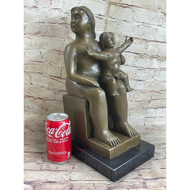 Fernando Botero Mother And Child Clic Museum Quality Artwork Bronze Sculpture