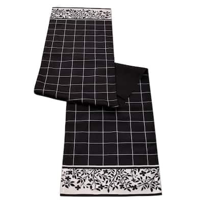 Plaid Table Runner - 72" - Black and White