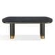 preview thumbnail 4 of 4, Doheny Wood and Metal Oval Dining Table in Black and Brass - 30" x 79" x 39"