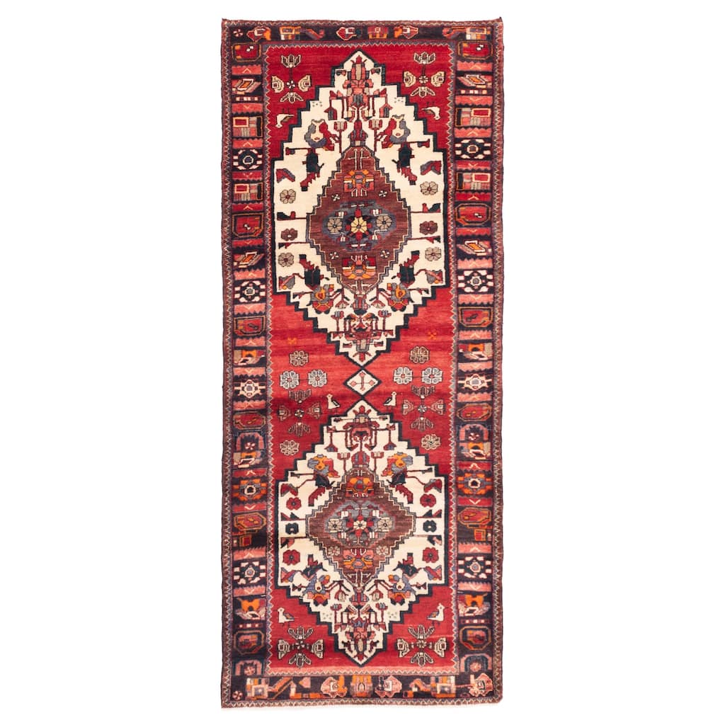 ECARPETGALLERY Hand-knotted Andelz Red Wool Rug - 3'7 x 9'5