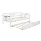 preview thumbnail 23 of 72, Elegant Design Daybed with Trundle Bed, Wooden Sofa Bed for Bedroom Living Room, Wood Platform Bed Frame for Kids Teens Guests