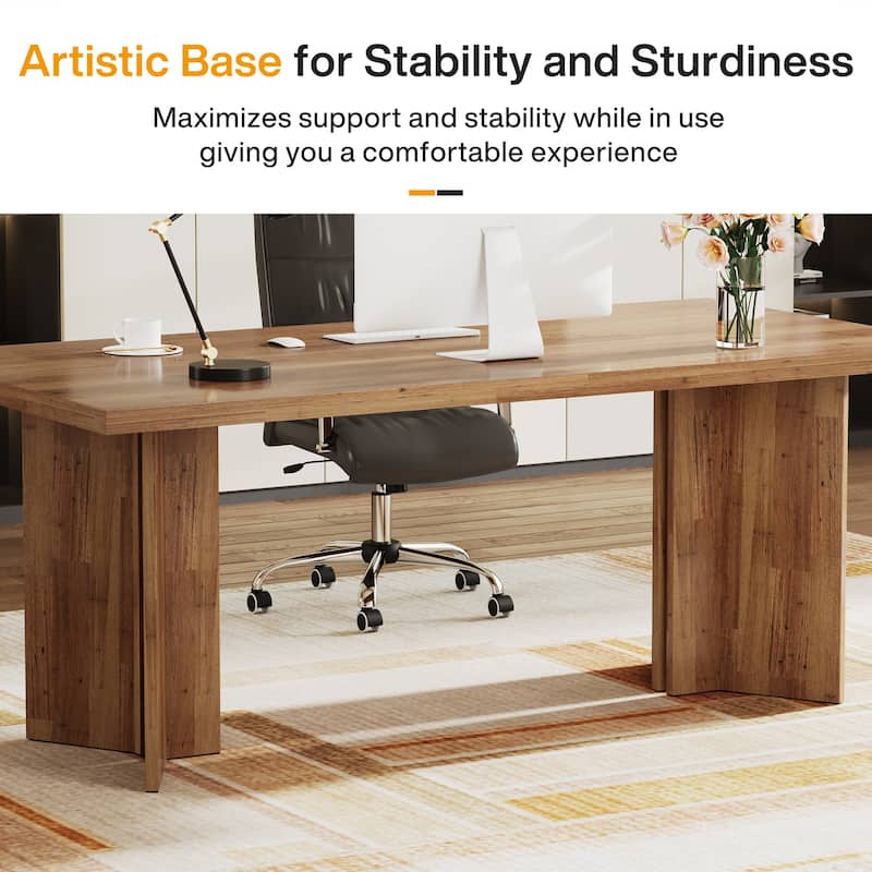 63 Inches Wood Large Executive Office Desk