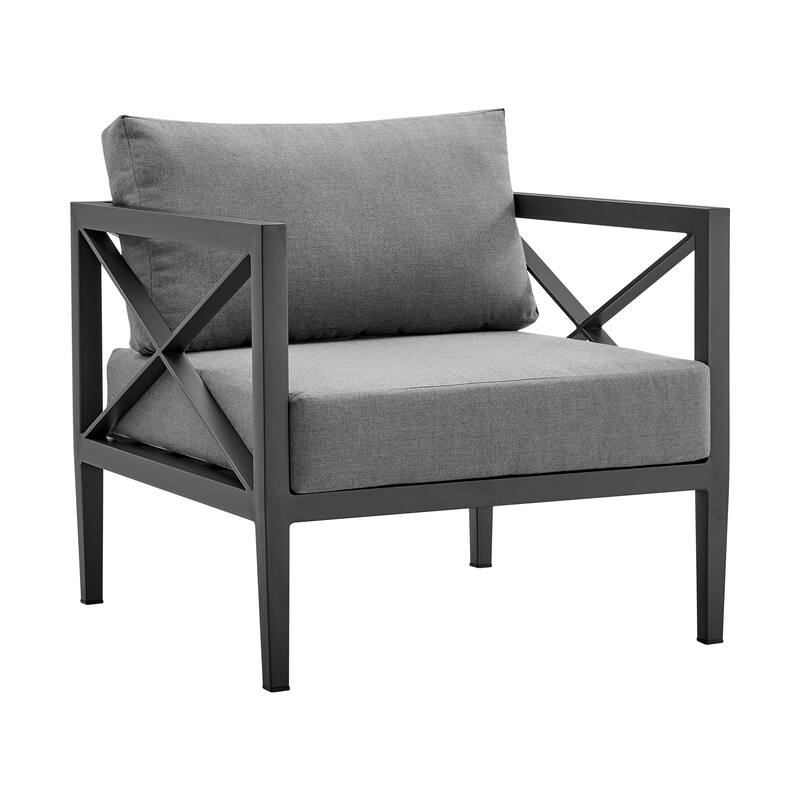 Sonoma Dark Gray Aluminum Outdoor Patio 4 Piece Deep Seating Conversation Set