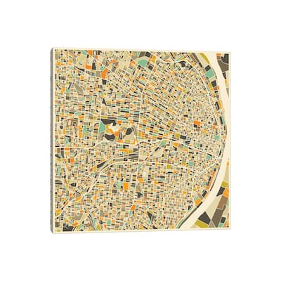 iCanvas "Abstract City Map of St. Louis" by Jazzberry Blue Canvas Print