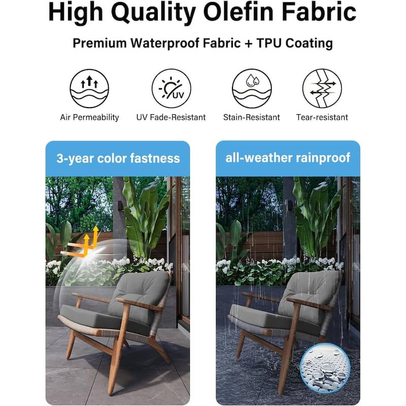 WINSOON 24x24 Inch Outdoor Deep Seat Cushion Set,Waterproof and Resistant