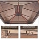 preview thumbnail 10 of 142, Outdoor Hardtop Gazebo Pergola w Galvanized Steel Roof and Aluminum Frame, Prime Curtains and nettings include