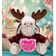 preview thumbnail 5 of 3, DolliBu Happy Mother’s Day Super Soft Plush Red Plaid Outfit Moose - 9 inches