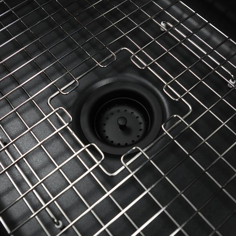SinkSense Matte Black 3.5" Basket Strainer Drain with Post Style Basket