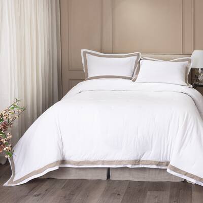 Orfeo Linen Comforter, White/Natural, Set