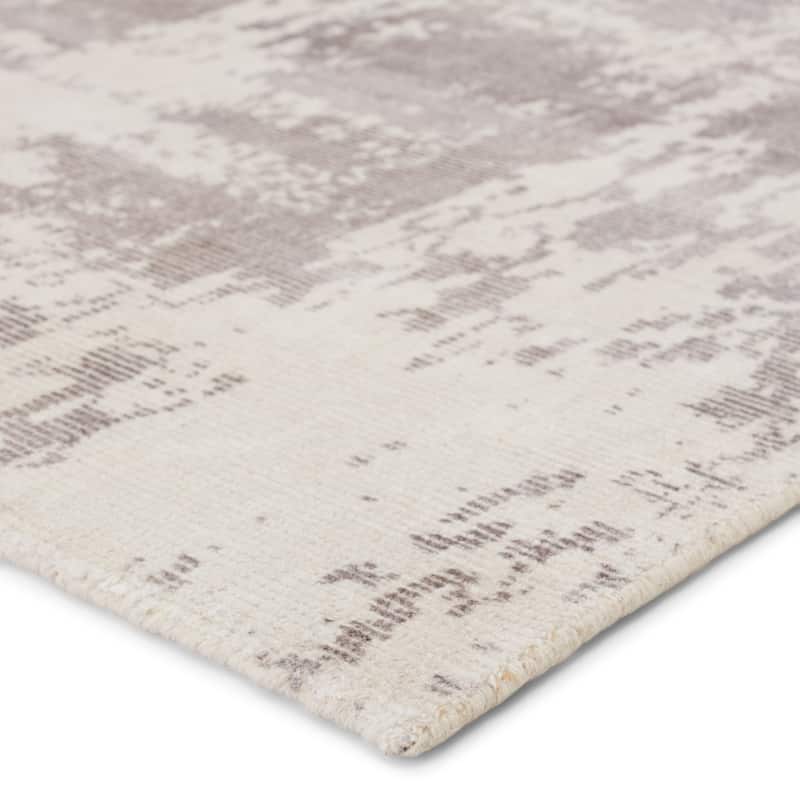 Arabella Handmade Abstract Light Gray/ White Area Rug