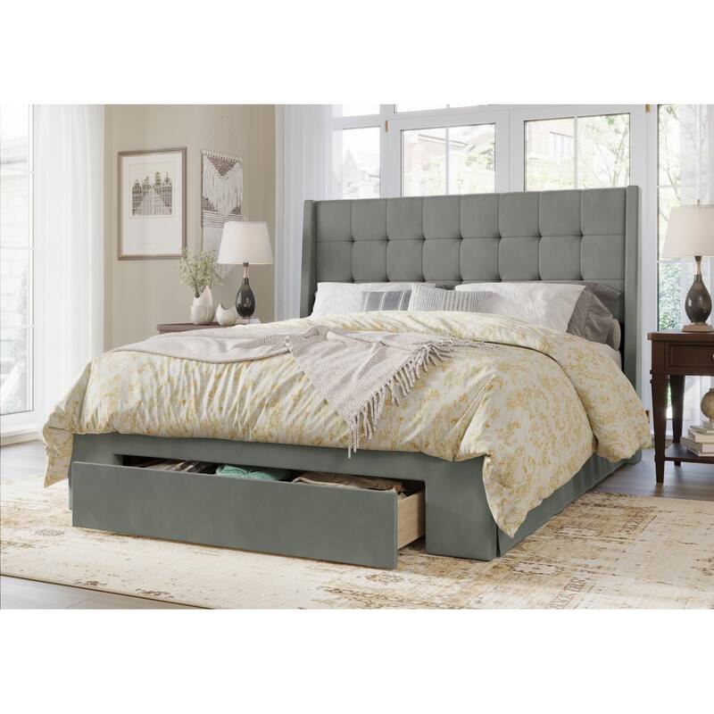 Pamela Tufted Upholstered Storage Panel Bed