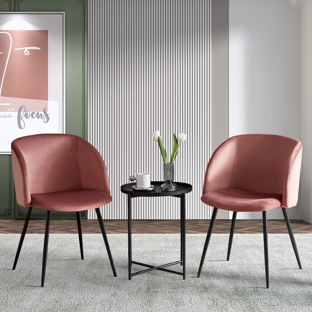 Upholstered Teddy Faux Fur Dining Armrest Chair Set of 2 20.86