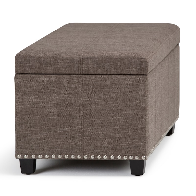 WYNDENHALL Megan 34 inch Wide Transitional Rectangle Storage Ottoman