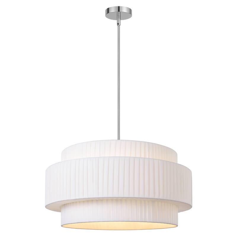 Modern 3-Tier Drum Chandeliers Fabric Shade Ceiling Hanging Pendant - 3-Tier/23.6inch
