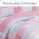 preview thumbnail 6 of 5, Cozy Line Angelina Floral Pink Patchwork Reversible Cotton Quilt Bedding Set