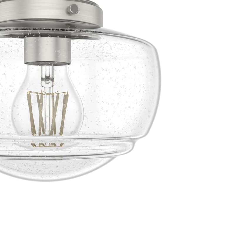 Hunter Saddle Creek 1 Light Contemporary Schoolhouse Flush Mount Ceiling Light - Bathroom, Hallway, Bedroom, Entry - Damp Rated!