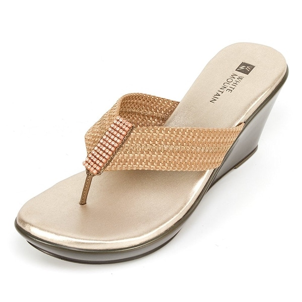 White Mountain Womens Ray Split Toe Casual T-Strap Sandals