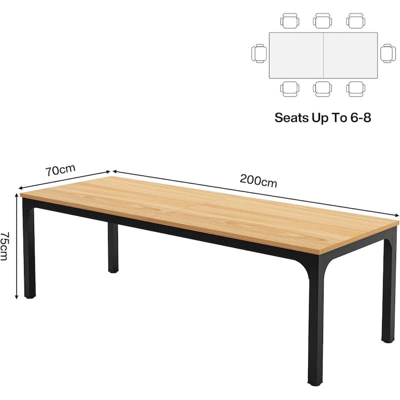 78.74" Large Rectangle Conference Table, Office Meeting/Seminar/Business Table Desk for Office Boardroom & Meeting Room