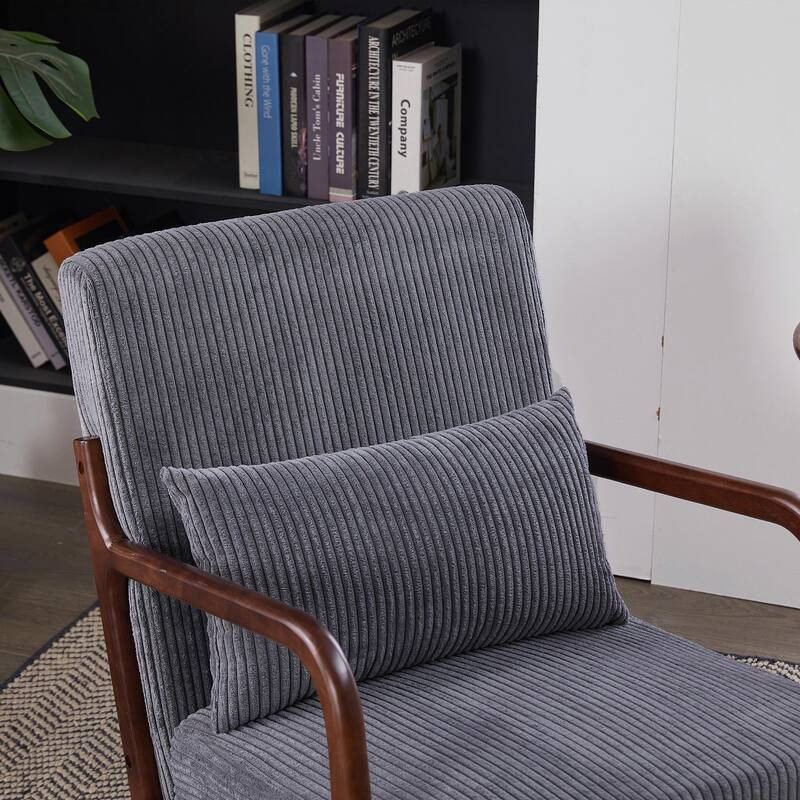 Mid-Century Modern Accent Chair, Armchair Living Room Chairs with Pillow