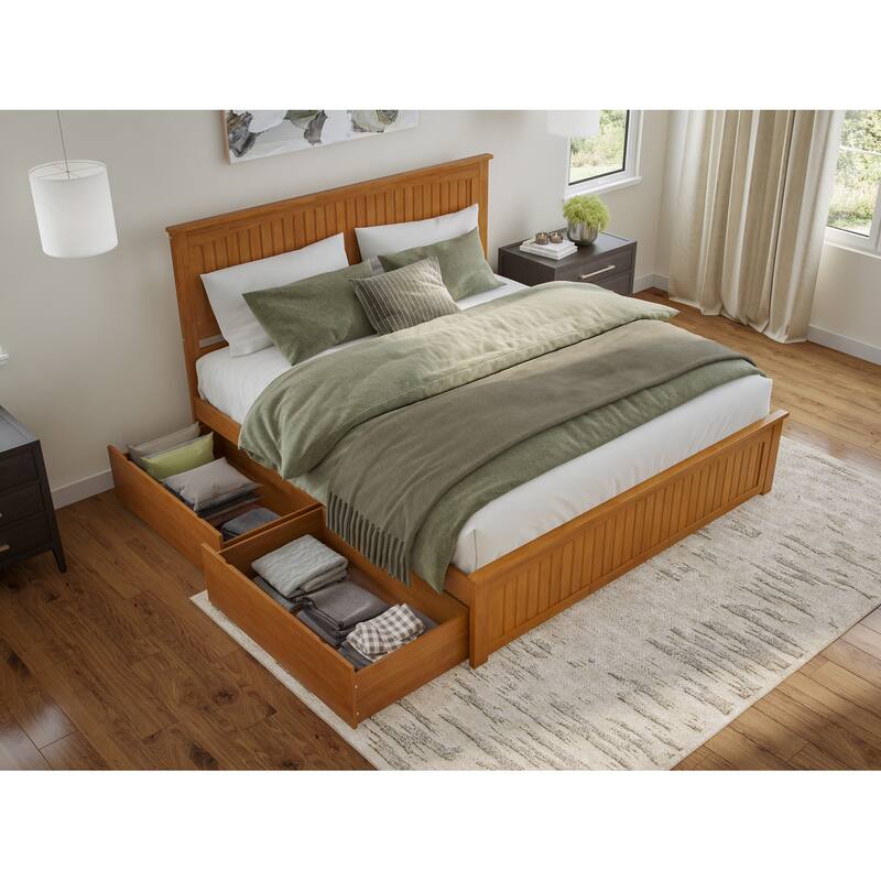AFI Nantucket Platform Bed with Matching Footboard & Storage Drawers