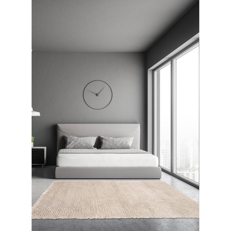 ECARPETGALLERY Braid weave Sienna Grey Wool Rug - 5'0 x 7'4