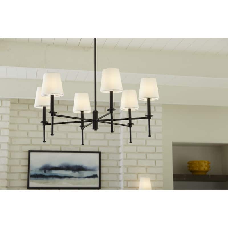 Elara Collection White Linen Accessory Tapered Shade - 5.5 in x 5.5 in x 5.5 in