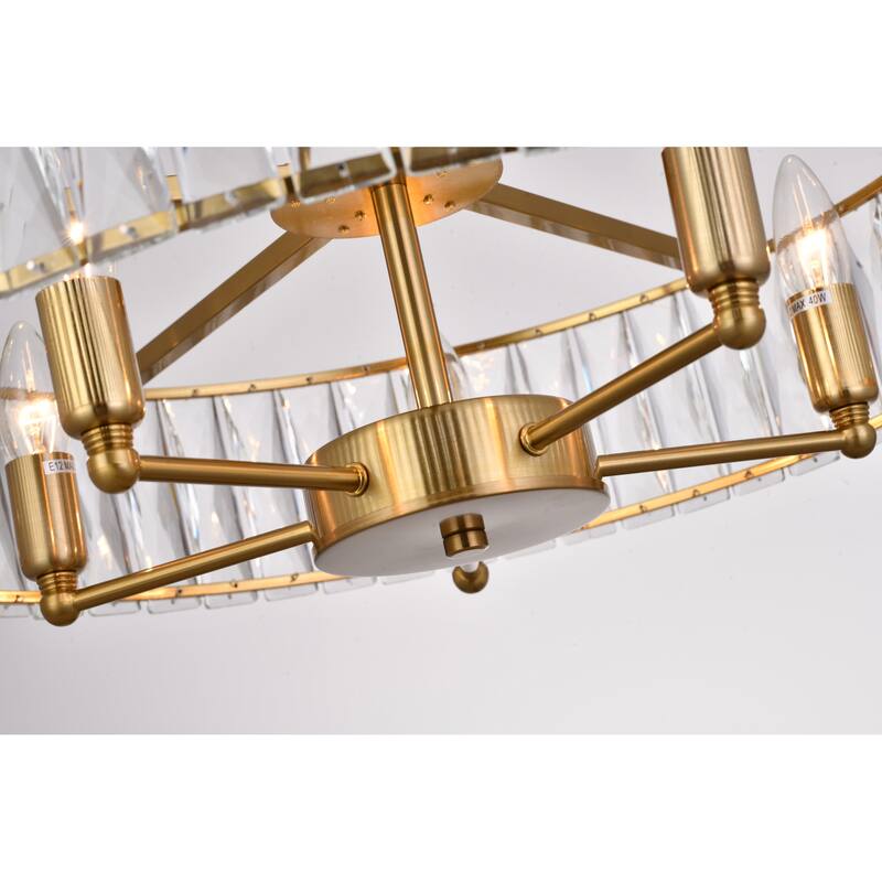 5-Light Gold Chandelier With Clear Crystals